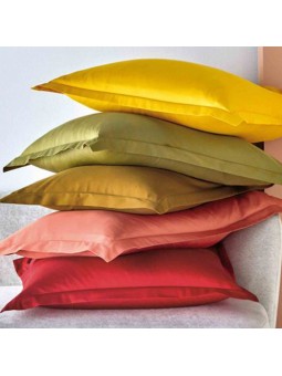 Taie d'oreiller Satin Uni par Blanc des Vosges