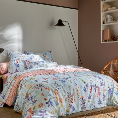 Parure de couette Florilège bois de rose par Blanc Des Vosges