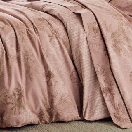 Parure de drap Carnet de voyages rose thé par Blanc Des Vosges