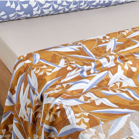 Parure de drap Botanico ocre par Blanc Des Vosges