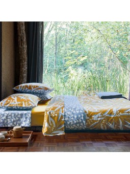 Parure de couette Botanico ocre par Blanc Des Vosges