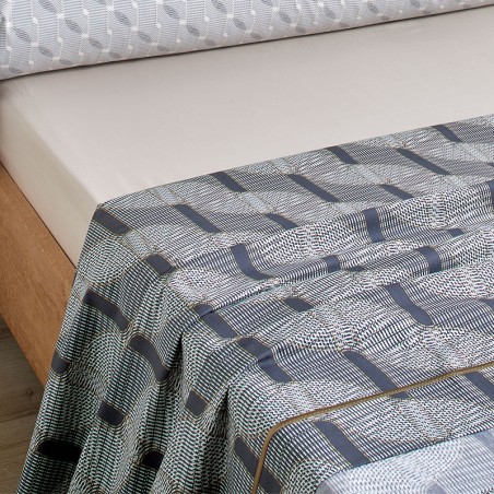 Parure de drap Tempo marine par Blanc Des Vosges