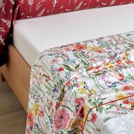 Parure de drap Primavera coquelicot par Blanc Des Vosges