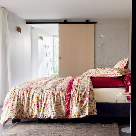 Parure de couette Primavera coquelicot par Blanc Des Vosges