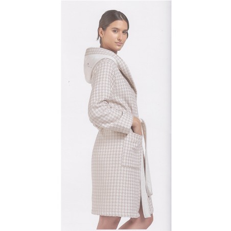 Peignoir Pied de poule beige par Lasa Home