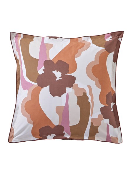 Parure de couette Pop terrracotta par Blanc Des Vosges
