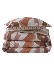 Parure de couette Pop terrracotta par Blanc Des Vosges