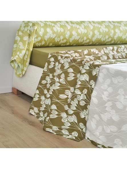 Parure de drap Envolée kaki par Blanc des Vosges