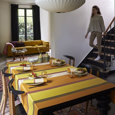 Nappe enduite Vent d'ouest miel par Le Jacquard Français