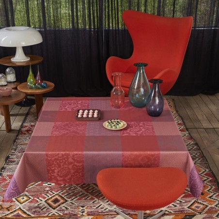 Nappe enduite Fleurs de Kyoto érable par Le Jacquard Français