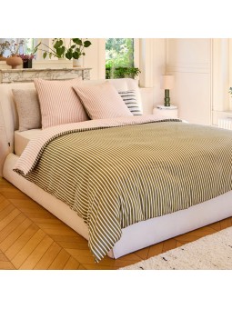 Parure de couette Baudouin vert/rose par Habitat