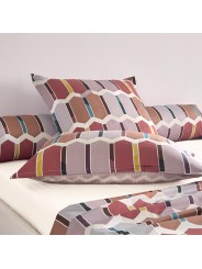 Parure de couette Mosaic sienne par Blanc des Vosges