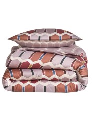 Parure de couette Mosaic sienne par Blanc des Vosges