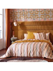 Housse de couette Line multico par Blanc des Vosges