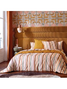 Housse de couette Line multico par Blanc des Vosges