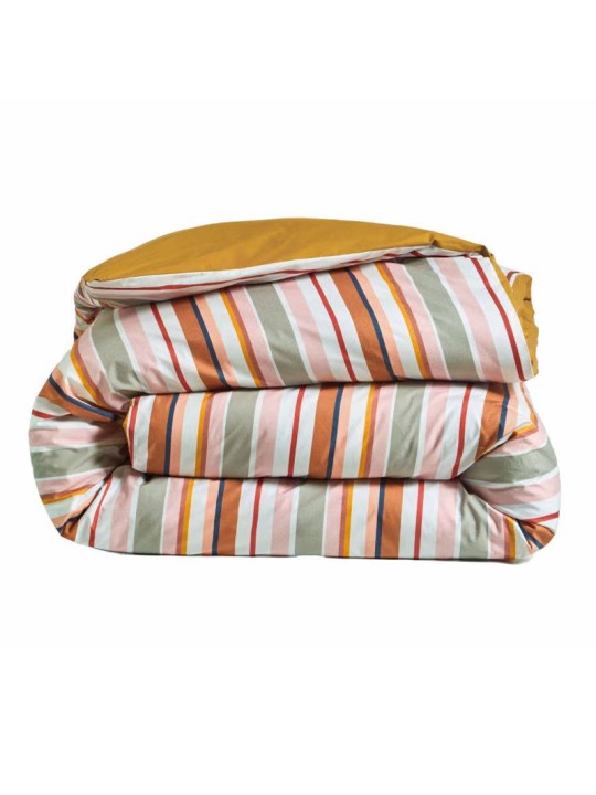 Housse de couette Line multico par Blanc des Vosges